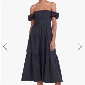 Staud Elio Midi Dress in black